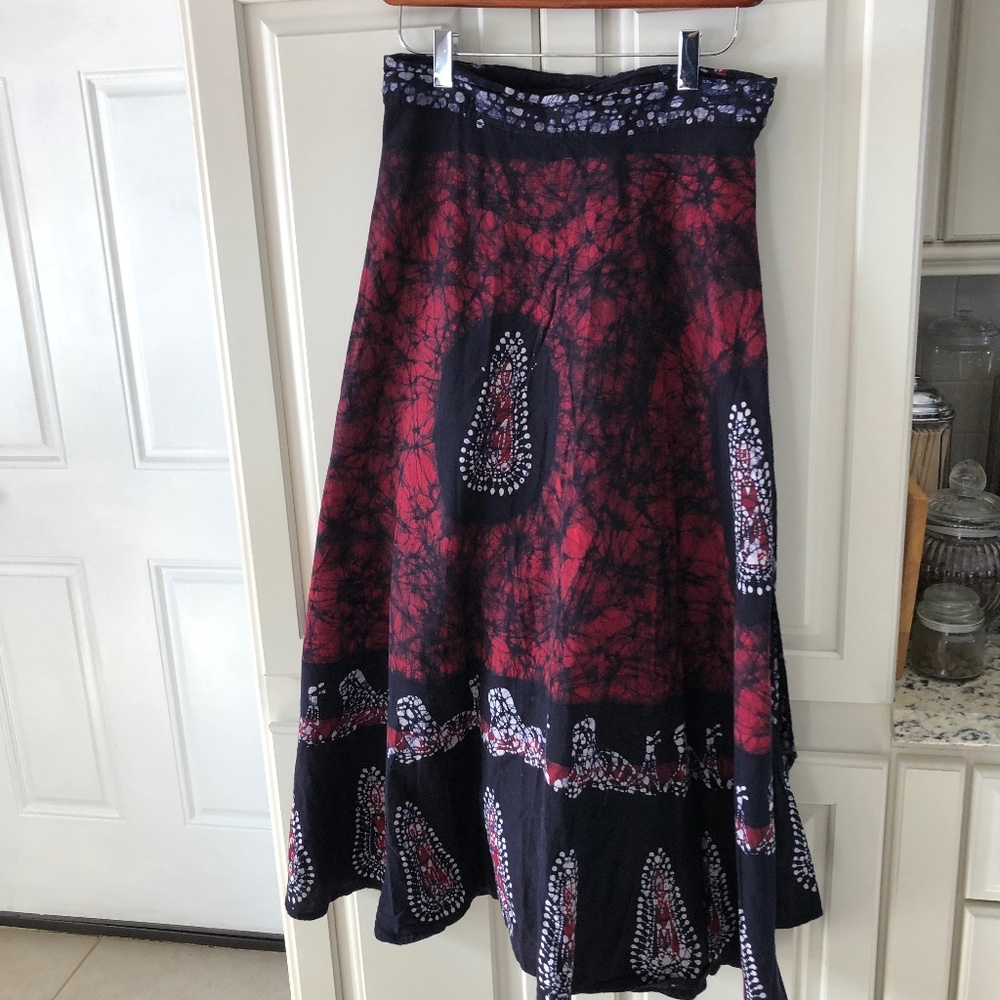 Full Length Wrap Skirt-Hand Dyed Batik